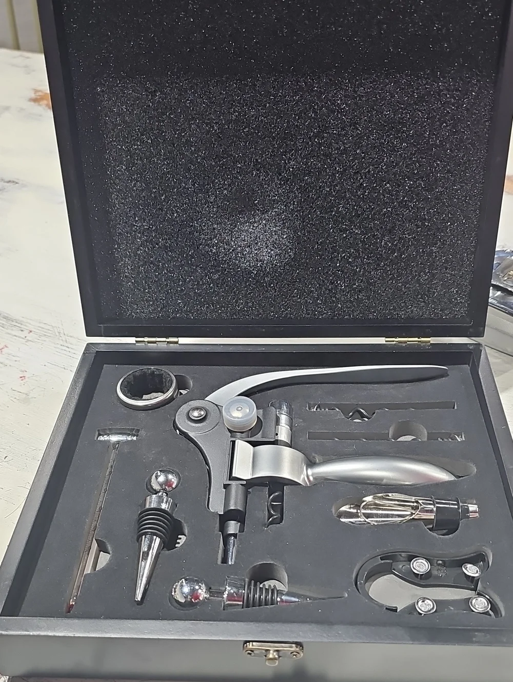 Silver Wine Opener and Accessory Set - 9-Piece